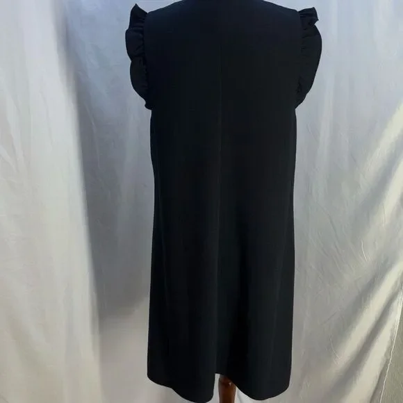 Lilly Pulitzer Black Dress Pearl front Sz 12 Adalee onyx LBD - Picture 6 of 10